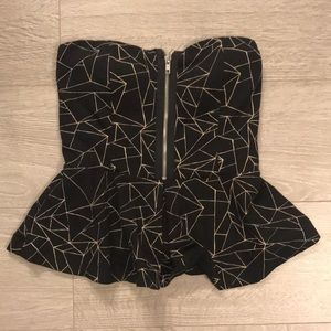 Strapless peplum top